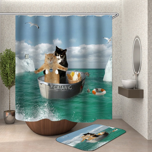 Catanic Cat Shower Curtain