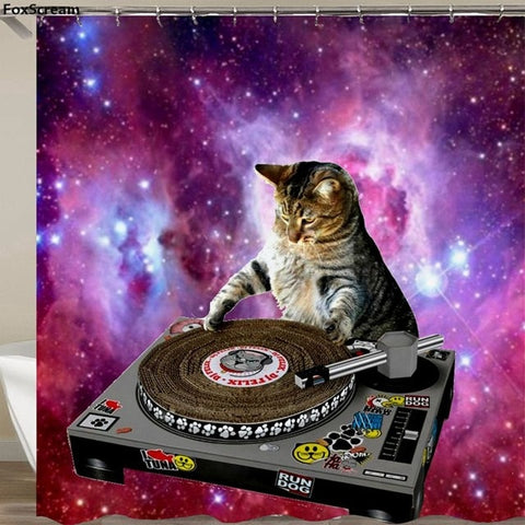 DJ Cat Shower Curtain