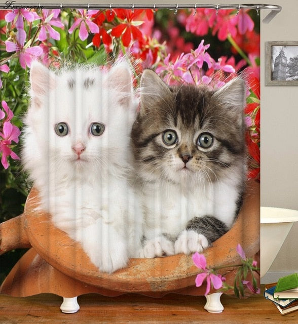 2 kittens Shower Curtain