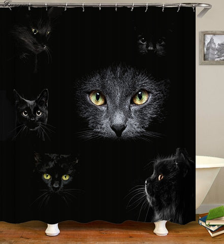 Black Cats Shower Curtain