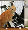 Piano Cat Shower Curtain