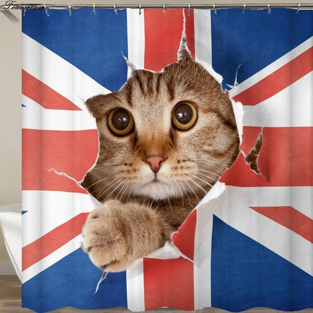 England Cat Shower Curtain