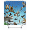 Cat Rain Shower Curtain