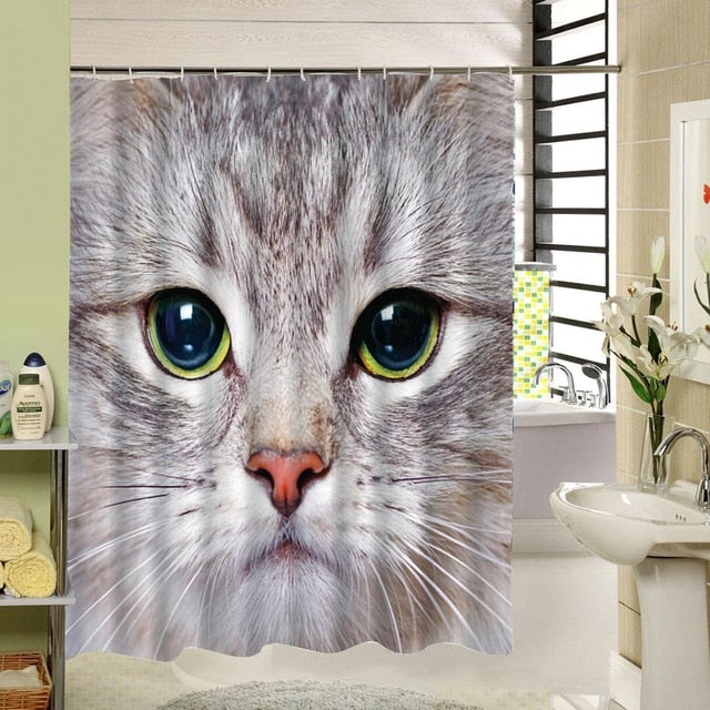 Cat Face Shower Curtain