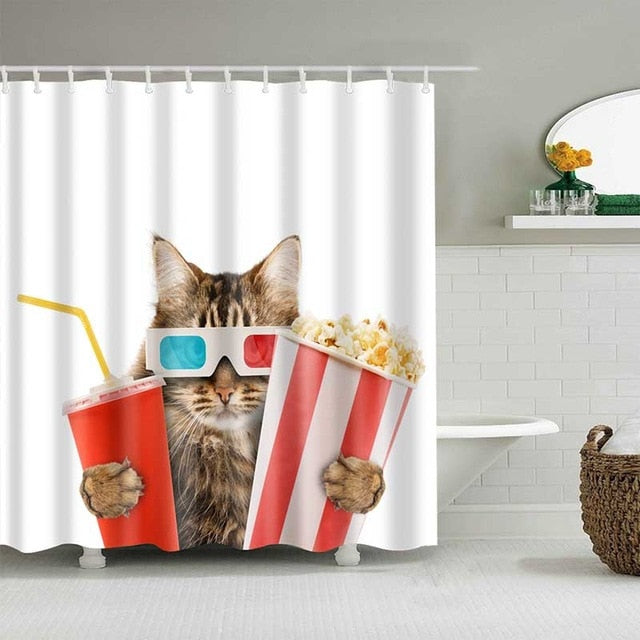 Movie Cat Shower Curtain