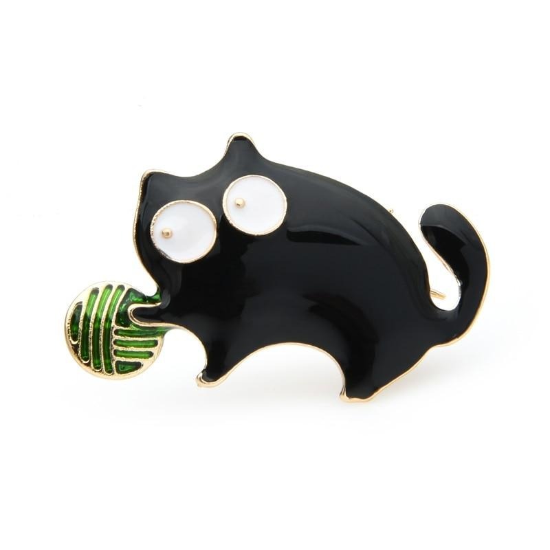 Cat Brooch - Black cat player