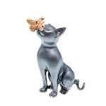 Cat Brooch - Cat with butterfly