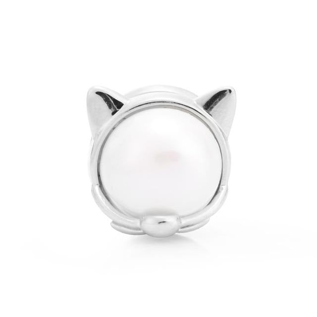 Cat Brooch - Magnetic brooch - Silver