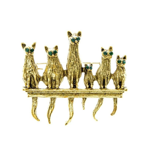 Cat Brooch - Group cat