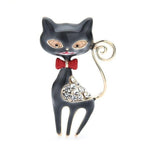 Cat Brooch - Czech Cat - Grey