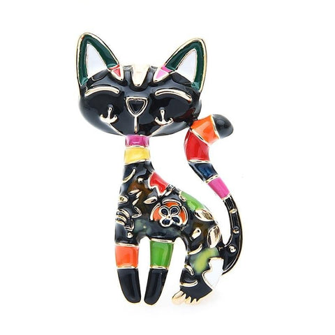 Cat Brooch - Multicoloured Cat