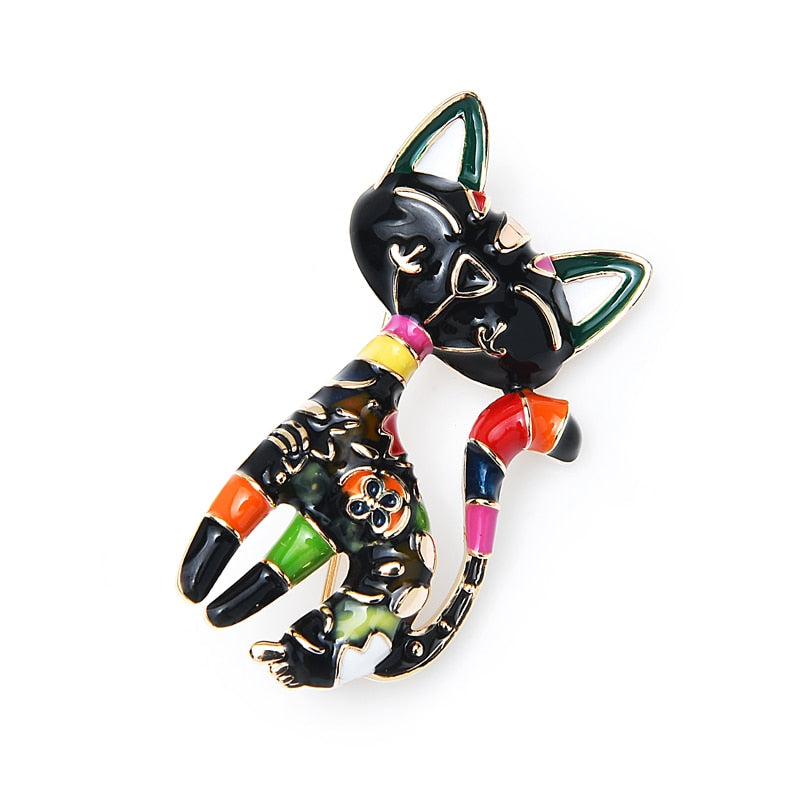 Cat Brooch <br> Multicoloured Cat