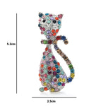 Cat Brooch - Multicolor Rhinestone Cat - Dimension