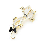 Cat Brooch <br> Crystal back cat