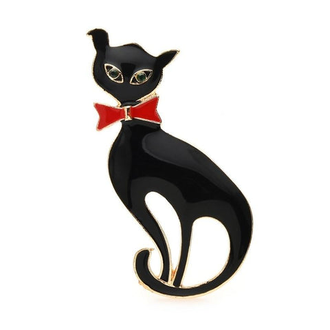 Cat Brooch - Cat with bow tie