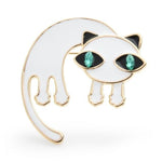 Cat Brooch <br> Surprised cat with green eyes