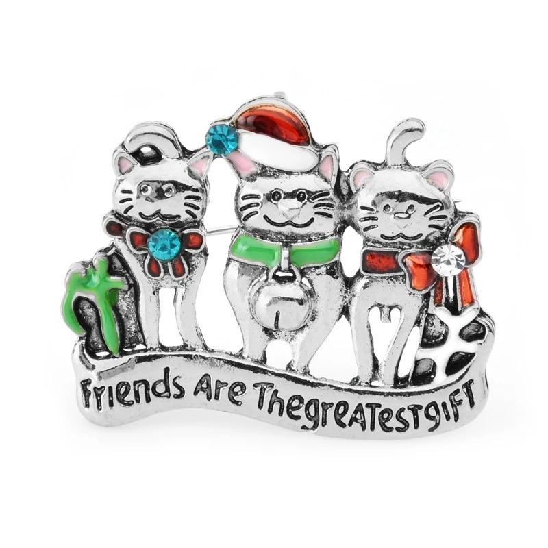 Cat Brooch - Christmas Cats