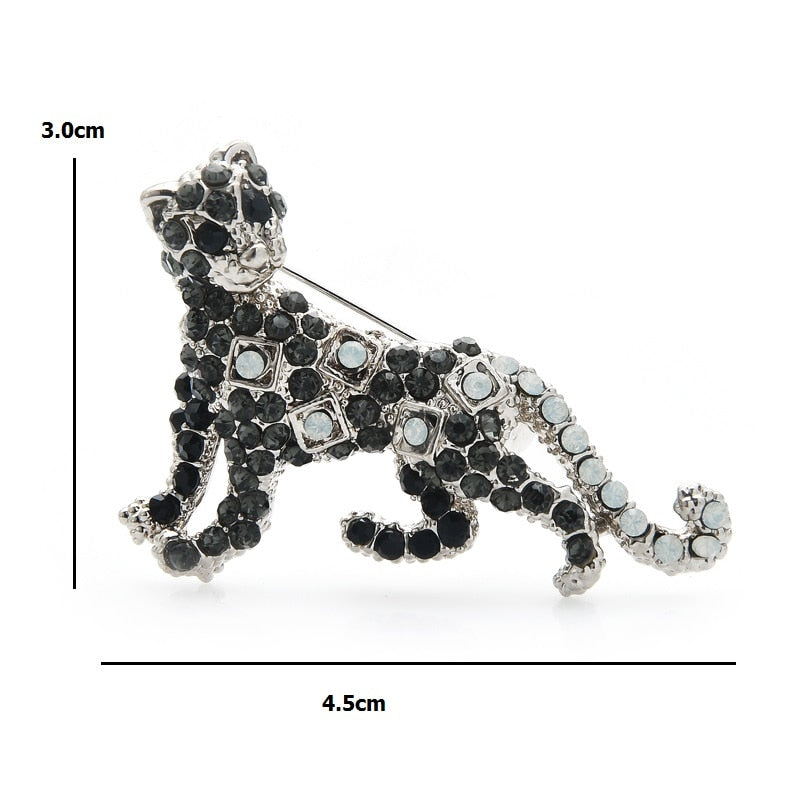 Cat Brooch - Full Rhinestone Cat - dimension