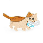 Cat Brooch - Cat thief - yellow