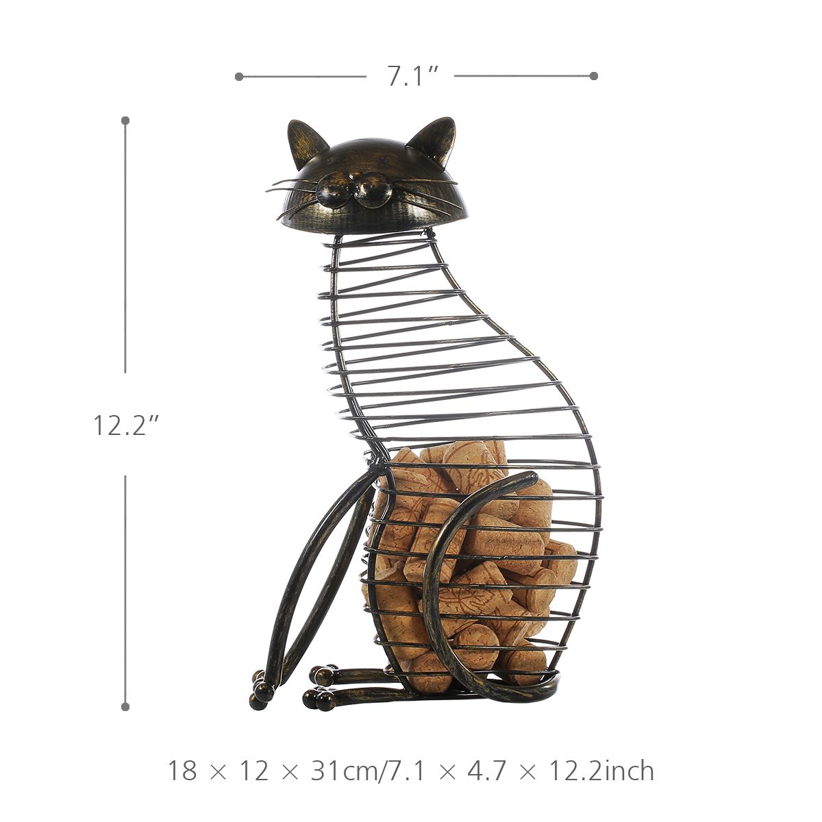 Cat Wine Cork Container <br> Metal Cat - The Cat Paradise