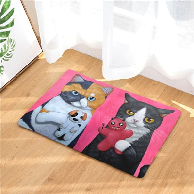 Cat Mat <br> Two Cats Playing - The Cat Paradise