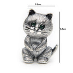 Cat Brooch - Grey Cat -Dimension