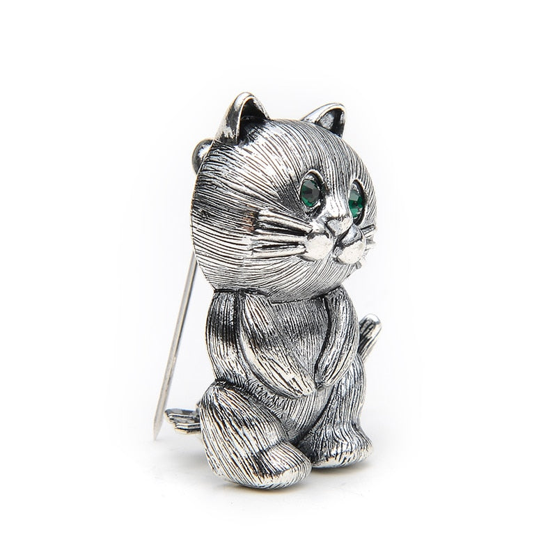 Cat Brooch - Grey Cat - 2