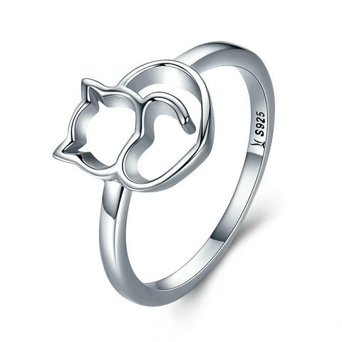 Silver Cat Ring <br/> Lovely Cat - The Cat Paradise