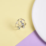 Silver Cat Ring <br> Cat on the Moon - The Cat Paradise