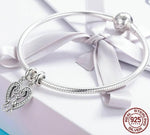 Silver Cat Charm <br> Cat Love in Sweet Heart - The Cat Paradise