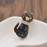 Cat Brooch <br> Green Eye Kitty