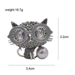 Cat Brooch - Nerd Cat - Dimension