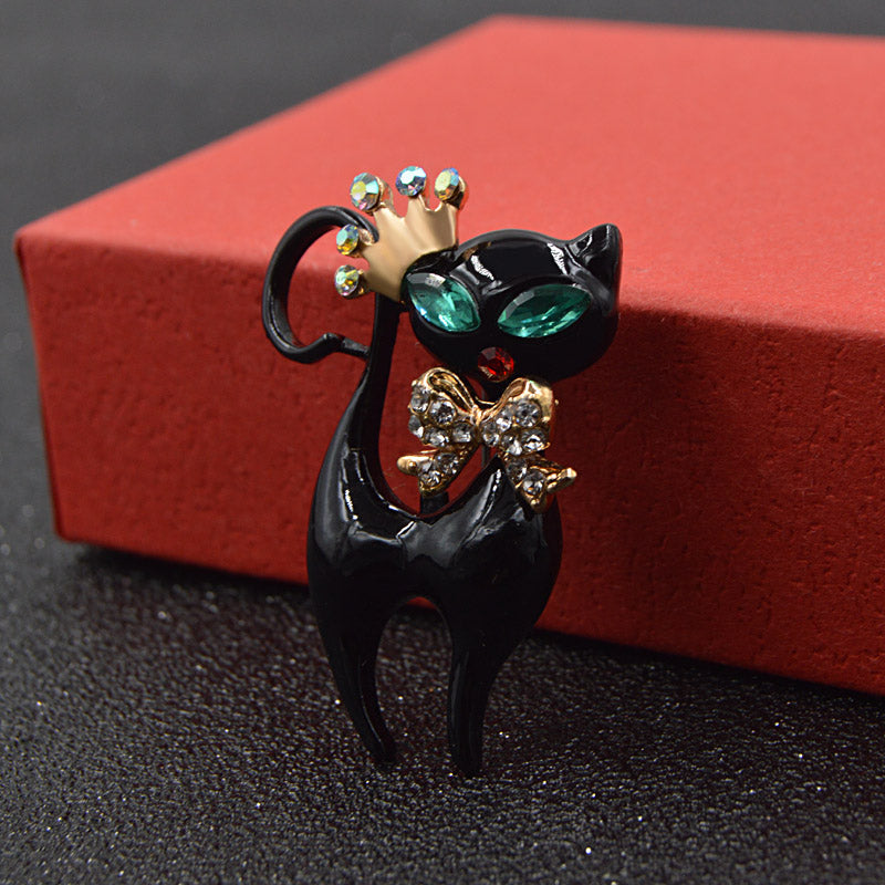 Cat Brooch <br> Royal Black Cat