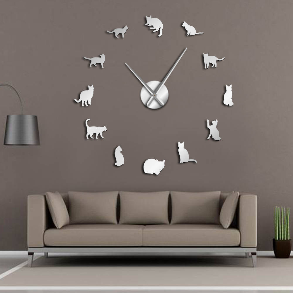 Cat Clock <br>  Silhouette Cats - The Cat Paradise