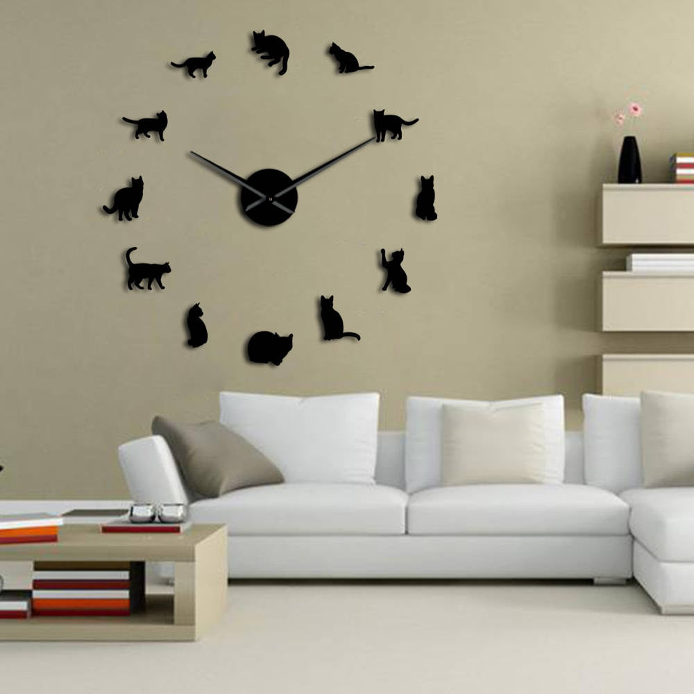 Cat Clock <br>  Silhouette Cats - The Cat Paradise