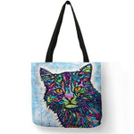 Cat Tote Bag <br> Multicolor face cat - The Cat Paradise