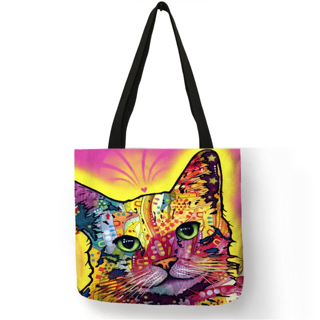 Cat Tote Bag <br> Colorful Cat - The Cat Paradise