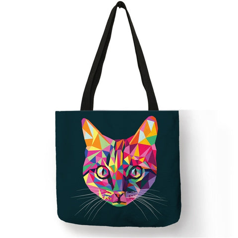 Cat Tote Bag <br> Multicoloured cat face - The Cat Paradise