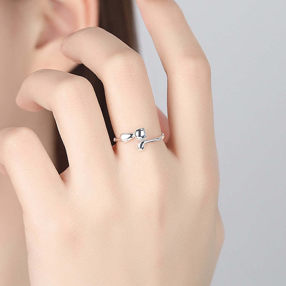 Silver Cat Ring <br/> Lovely Cat - The Cat Paradise