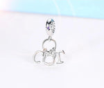 Silver Cat Charm <br> Alphabet Cat - The Cat Paradise