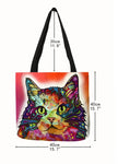 Cat Tote Bag <br> Cat on green background - The Cat Paradise