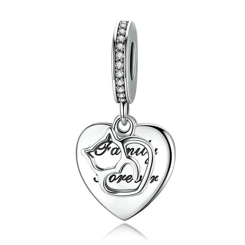 Silver Cat Charm <br> Cat Love - The Cat Paradise