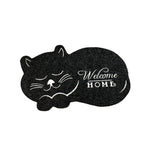 black cat welcome mat