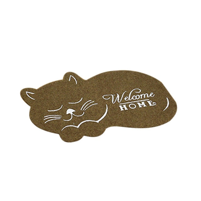 cat outdoor welcome mat