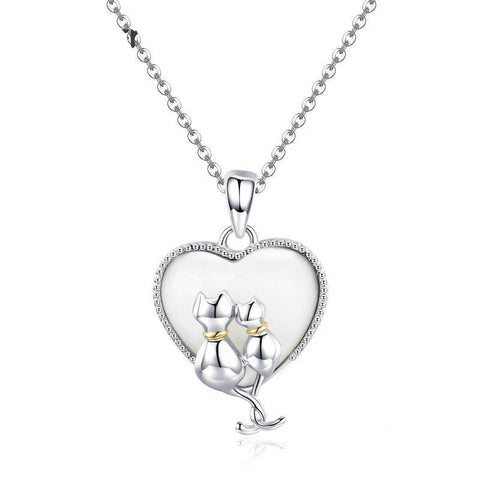 Silver Cat Necklace <br> Cat Love - The Cat Paradise