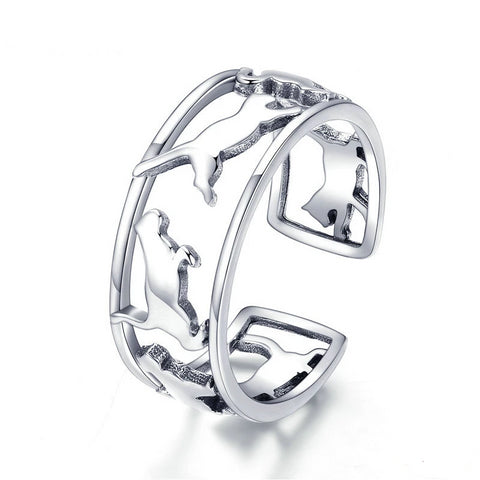 Silver Cat Ring <br/> Playing Cat - The Cat Paradise