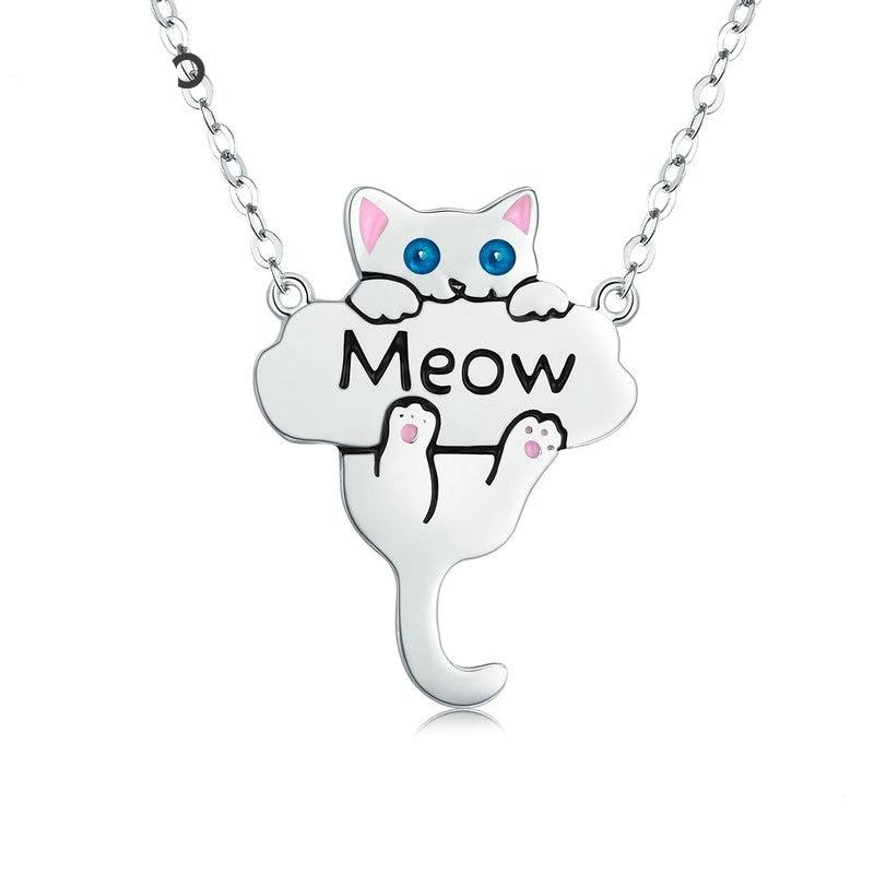 Silver Cat Necklace <br> Cat Meow - The Cat Paradise