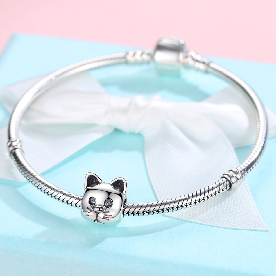 Silver Cat Charm <br> Curious Cat - The Cat Paradise