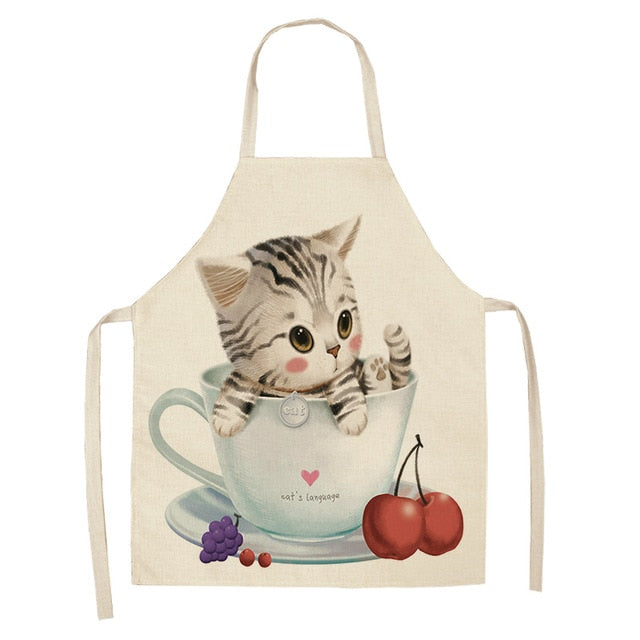 Cat Apron <br> Cat in a cup of tea - The Cat Paradise