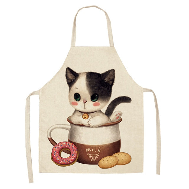 Cat Apron <br> Kitten in a cup of milk - The Cat Paradise